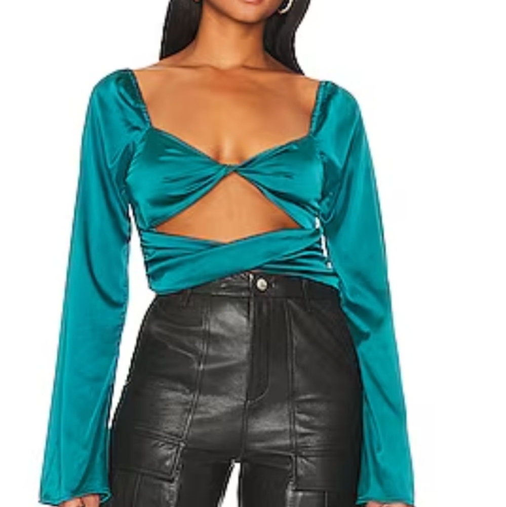 REVOLVE Teal twist top NWT